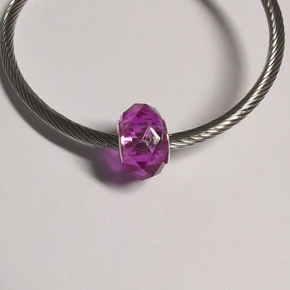 Pink Faceted Charm for‎ Pandora Style Bracelet - Picture 1 of 4